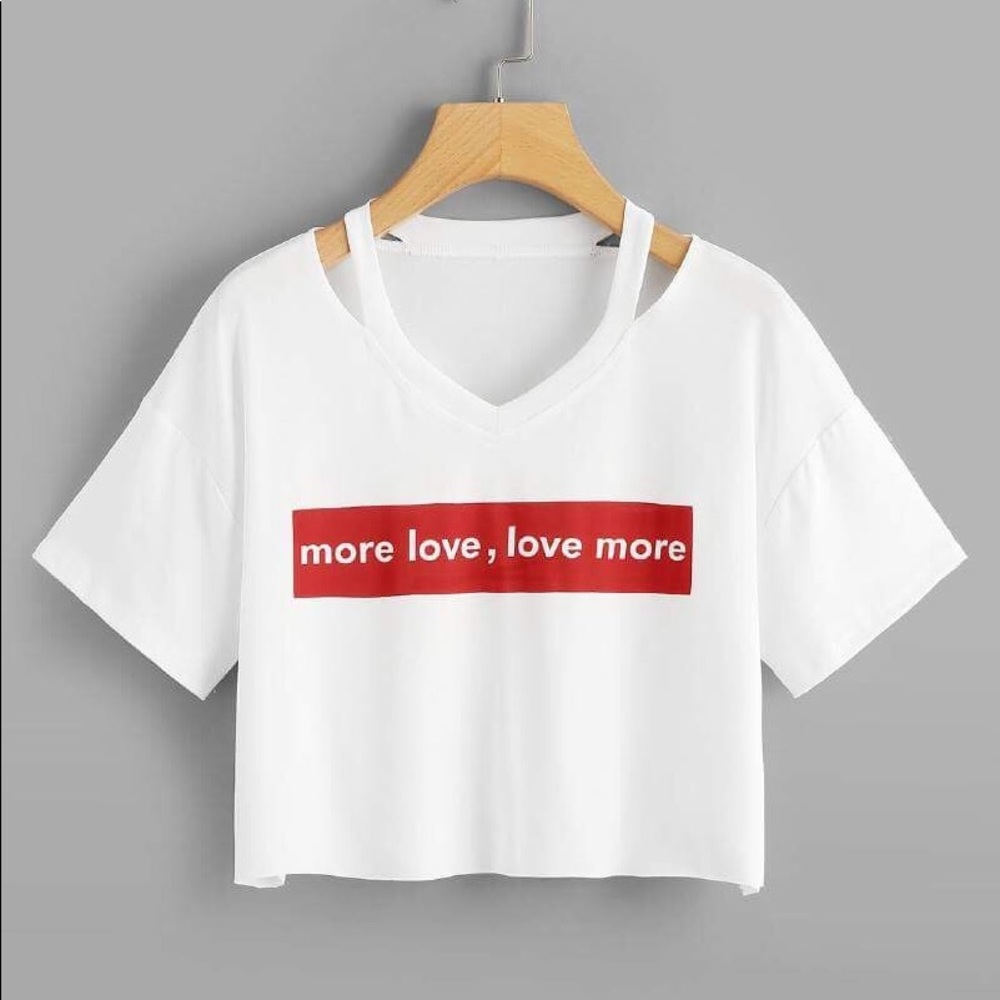 love tee, print crop top